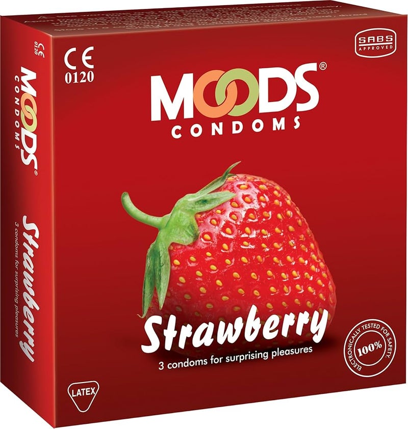 MOODS STRAWBERRY CONDOMS 3'S